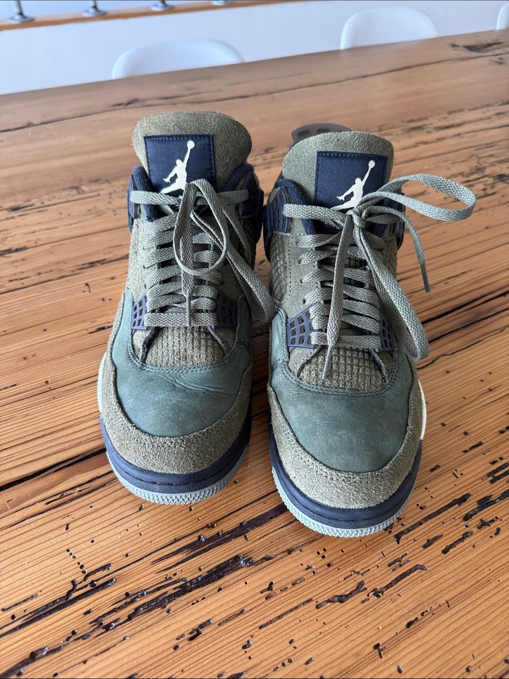 Nike Men’s Olive Green Suede & Mesh Basketball Sneakers
